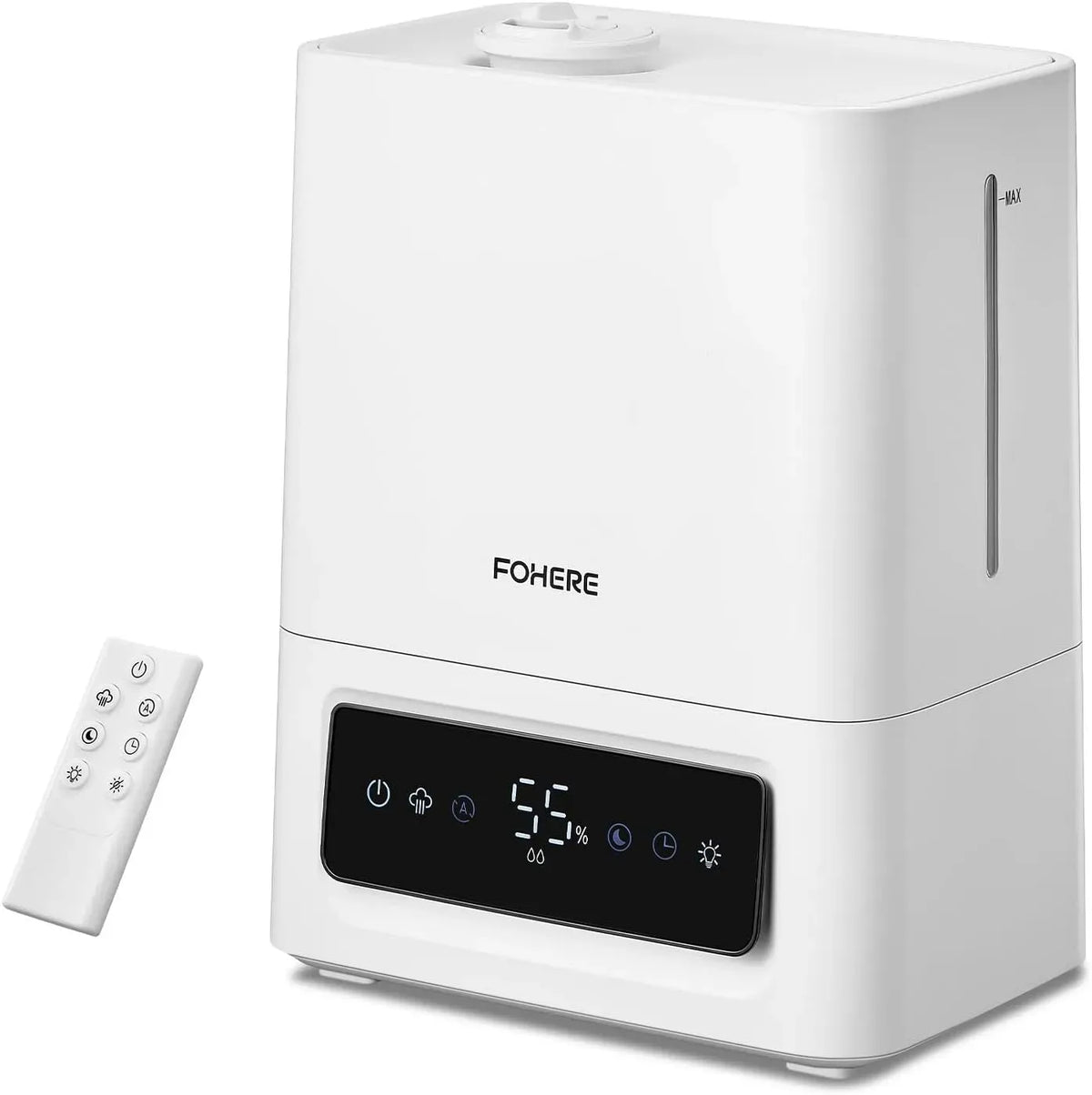 60H 16H Umidificatore, Diffusore, Sensore, 6 L, 28 dB, timer, bianco, per Grandi Stanze, FOHERE
