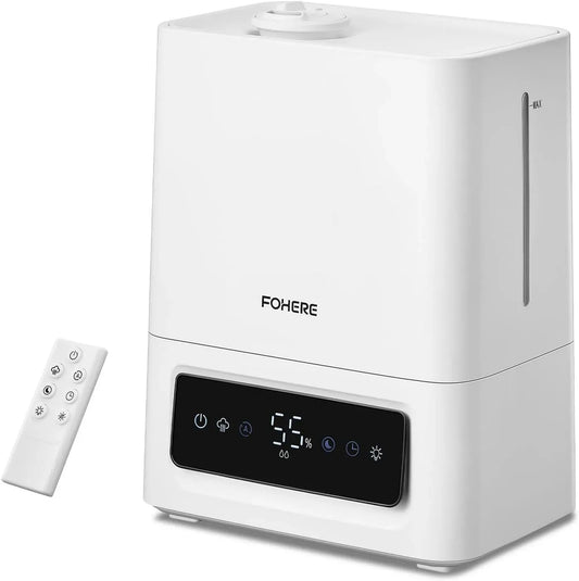 60H 16H Umidificatore, Diffusore, Sensore, 6 L, 28 dB, timer, bianco, per Grandi Stanze, FOHERE