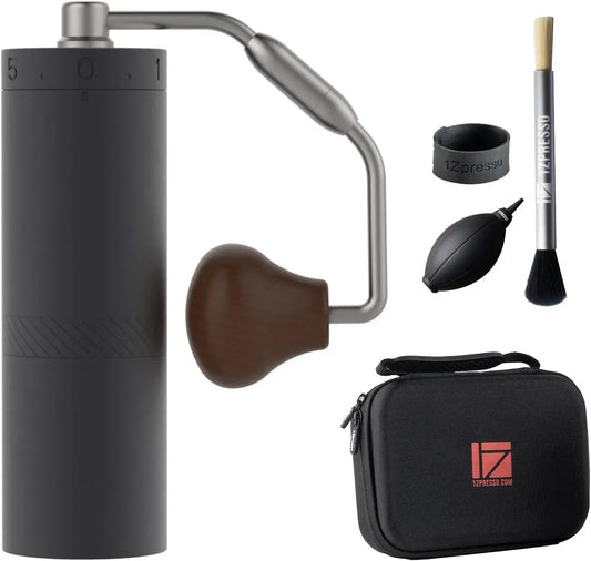 1Zpresso Contenitore, macinino per chicchi di caffè, portatile, acciaio inox, nero