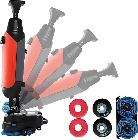 Lavasciuga 36V/10.5Ah, 18 pollici, 116x45x36 cm, 36 V, lavatrice/asciugatrice, professionale, rosso, a Batteria con autonomia di 80 Minuti