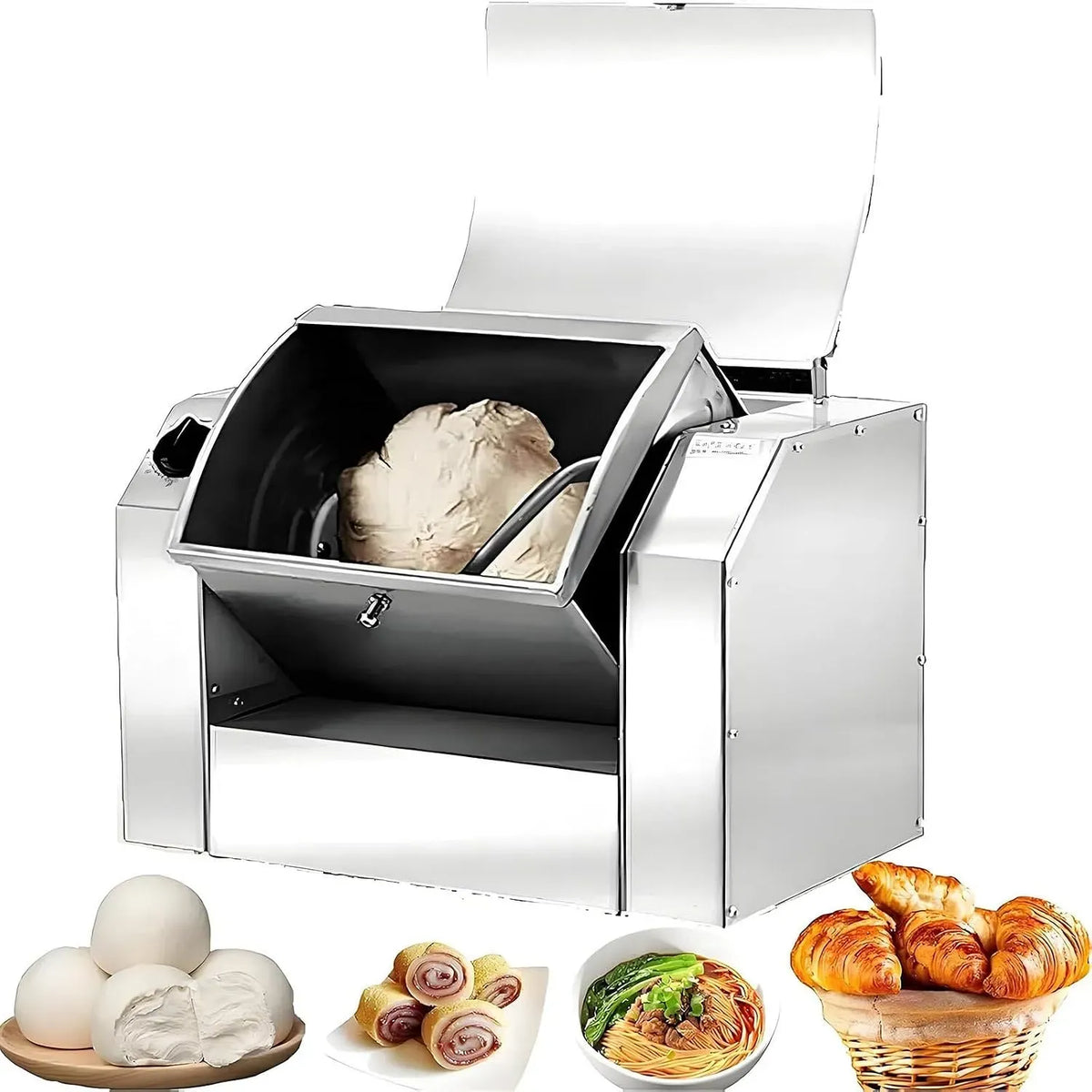 W/1500 Impastatrice Planetaria, Funzione di Temporizzazione, Impastatrice Elettrica per Pizza in Acciaio Inox da 1100 W, Silenziosa 3KG